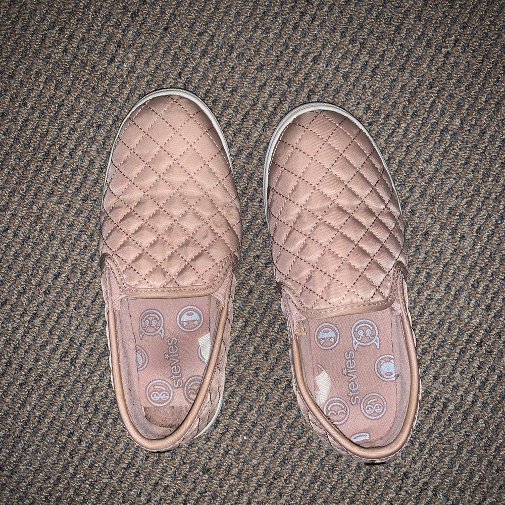 Pink slip on shoes